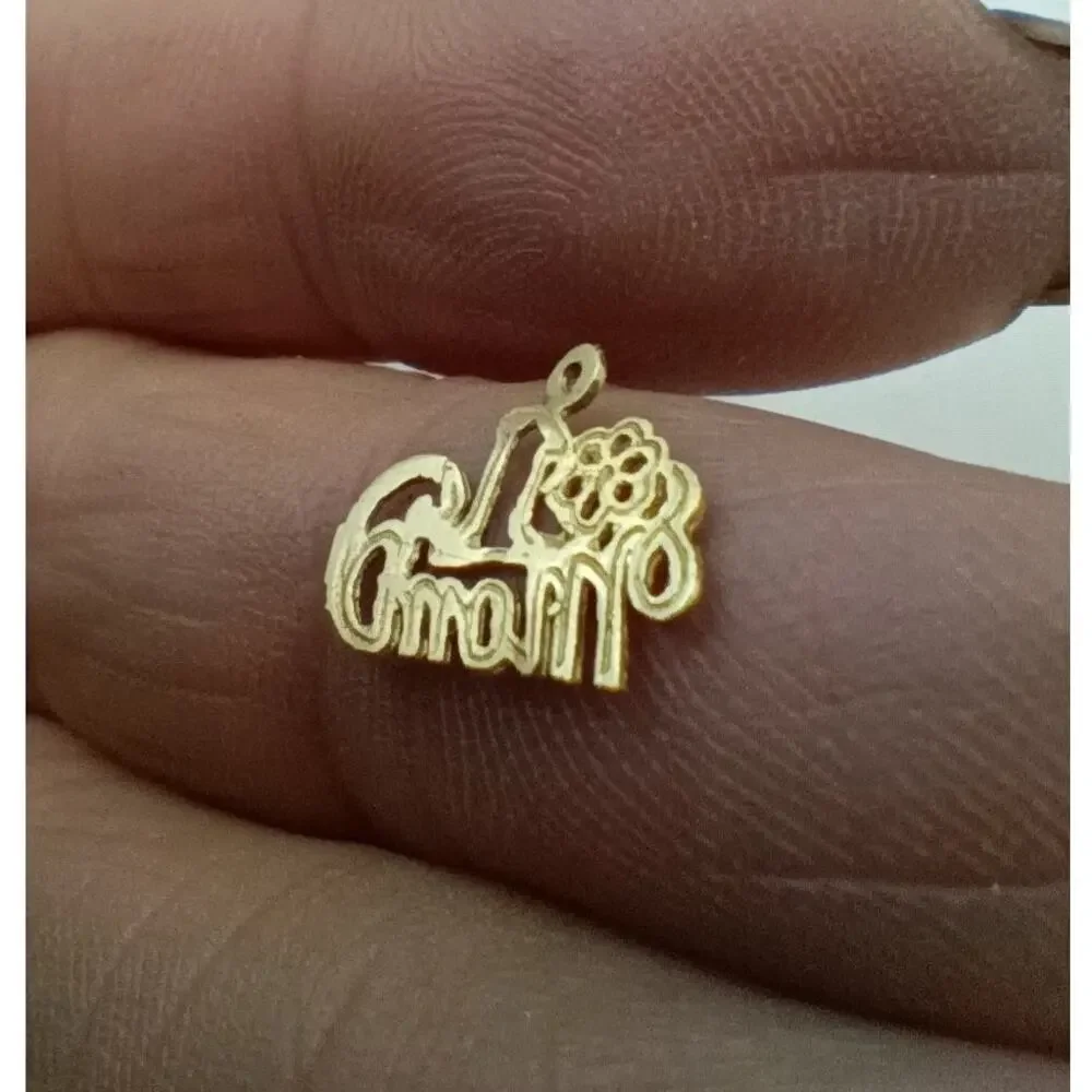 14K Gold “#1 Mom” Flower Charm